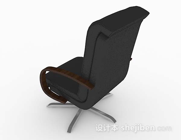 设计本简单现代黑色办公椅子3d模型下载