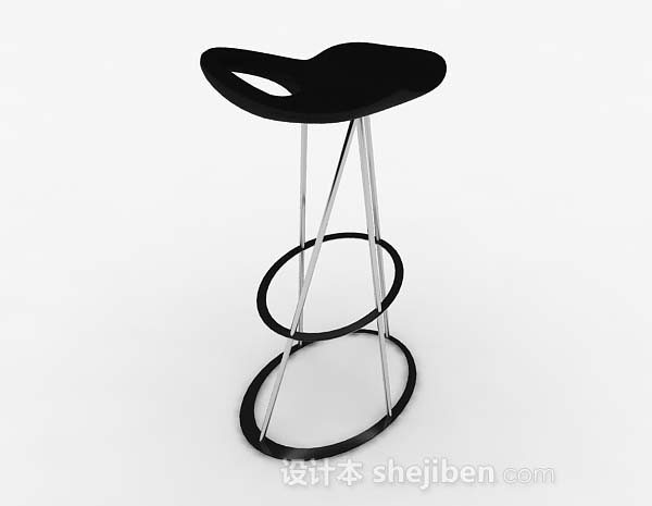 免费黑色简约个性吧台椅3d模型下载