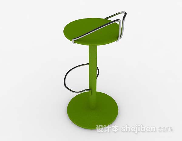 设计本现代绿色简约吧台椅3d模型下载