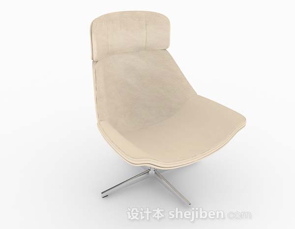 米棕色简约休闲椅子3d模型下载