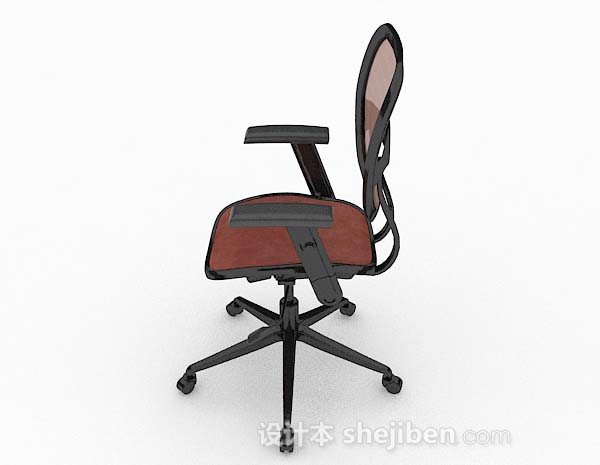 免费暗红色办公椅3d模型下载