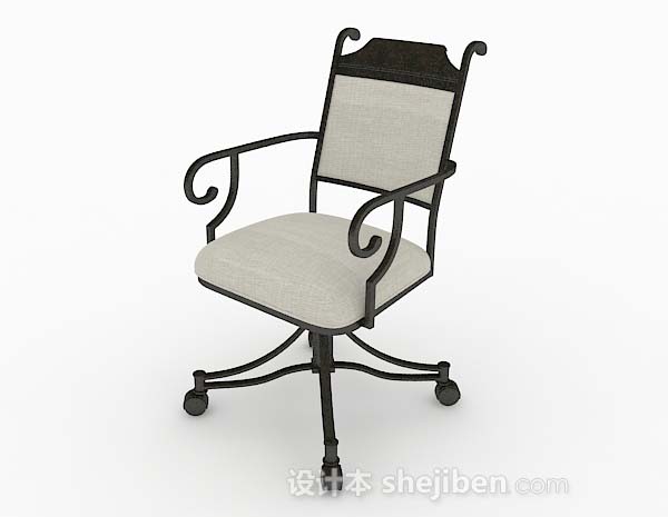 免费个性灰棕色简约休闲椅3d模型下载