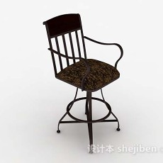 欧式棕色休闲椅3d模型下载