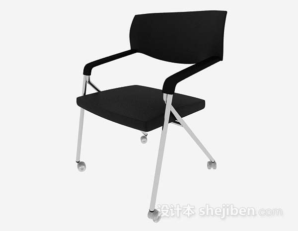现代简约家居黑色椅子3d模型下载