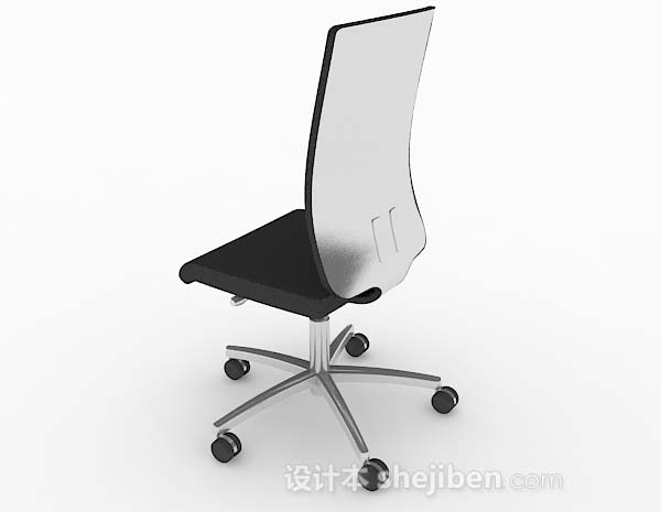 设计本黑色轮滑式办公椅3d模型下载