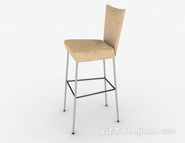 免费浅棕色简约吧台椅3d模型下载