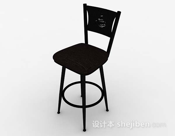 现代风格黑色休闲高脚椅子3d模型下载