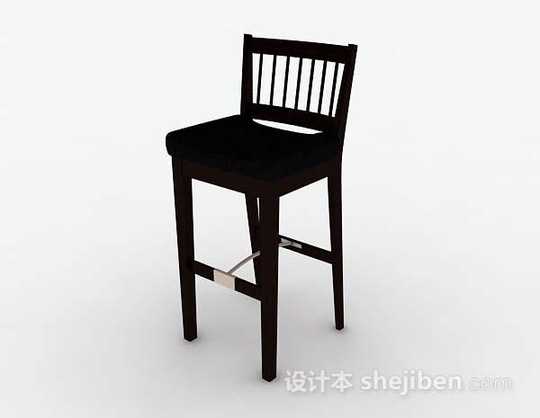 木质简单吧台椅子3d模型下载