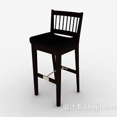 木质简单吧台椅子3d模型下载