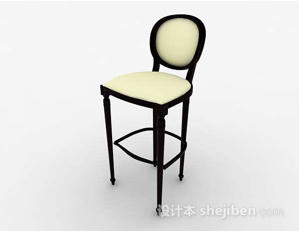 免费休闲黄色高脚椅3d模型下载