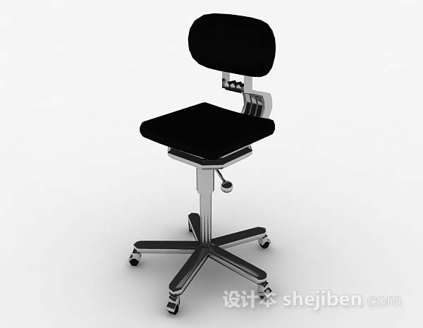 现代风格现代黑色金属吧台椅3d模型下载