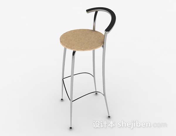 设计本现代简约金属吧台椅3d模型下载