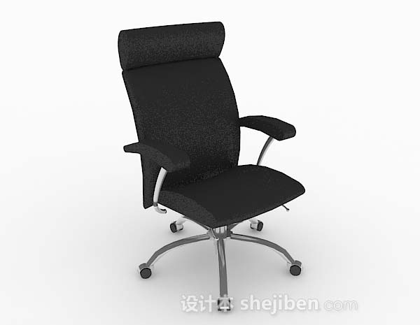 办公简约黑色椅子3d模型下载