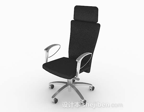 现代风格现代办公简约黑色椅3d模型下载