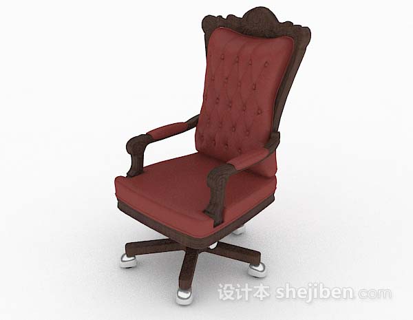 欧式风格欧式红色家居椅子3d模型下载