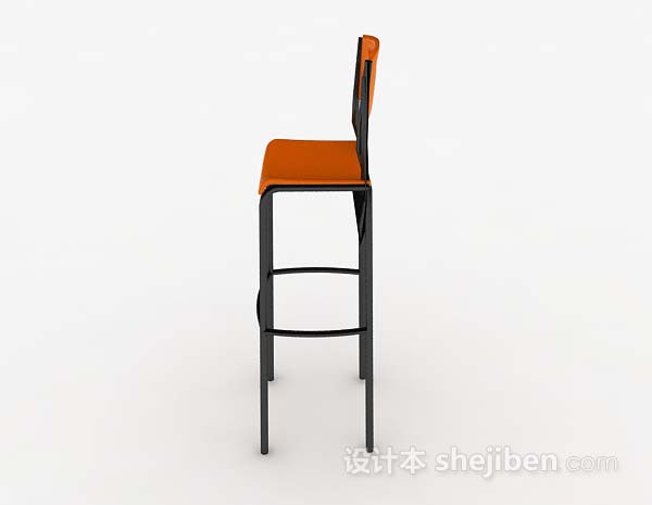 免费现代休闲橙色吧台椅3d模型下载
