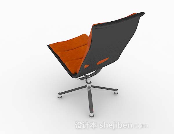 设计本橙色休闲椅3d模型下载