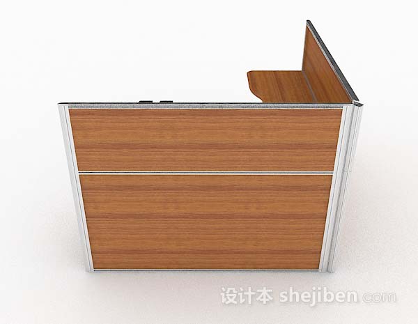 免费现代木质简单办公桌3d模型下载