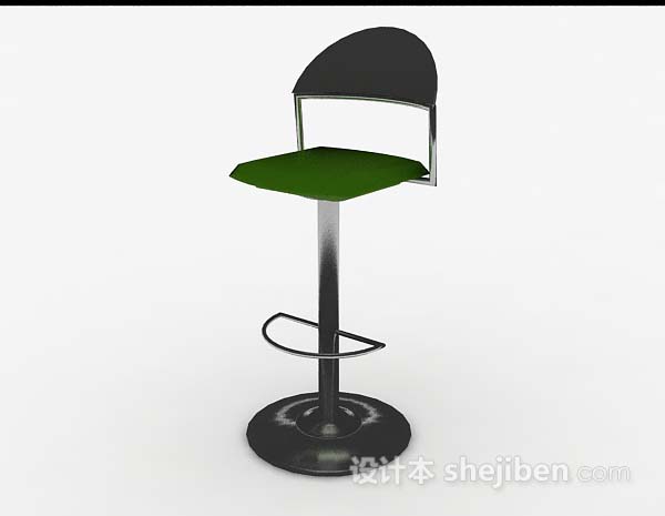 现代风格现代简约绿色吧台椅3d模型下载