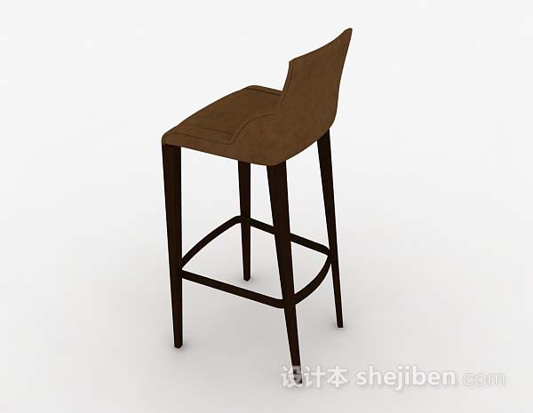 设计本木质棕色吧台椅3d模型下载