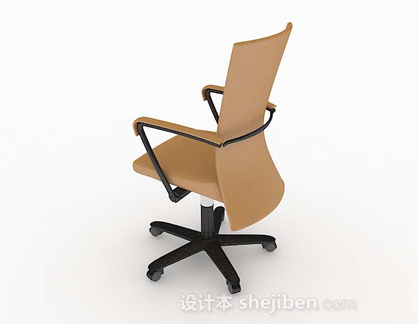设计本轮滑式简约棕色椅子3d模型下载