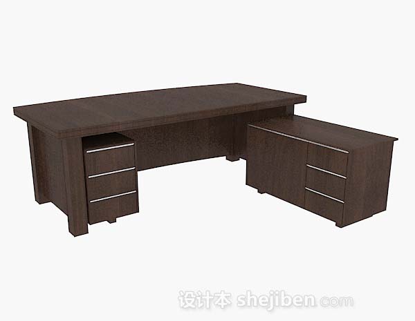 办公棕色木质桌