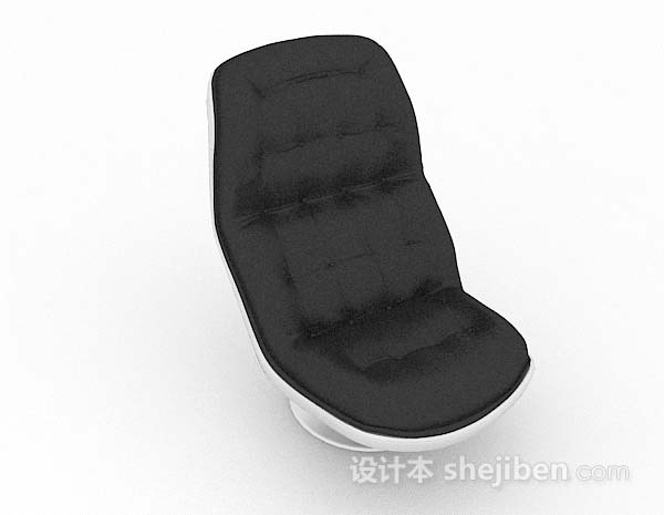 现代黑色单人沙发3d模型下载