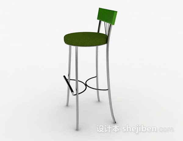 免费绿色简单现代吧椅3d模型下载