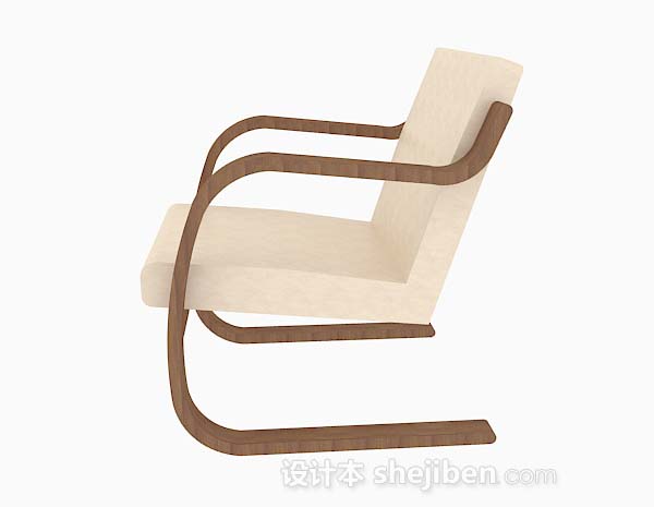 设计本家居简单木质休闲椅子3d模型下载