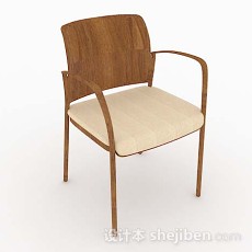 木质黄色简单家居椅子3d模型下载