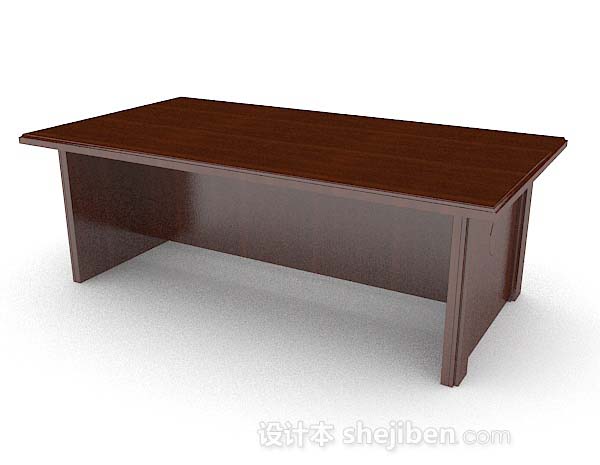 免费简单木质棕色书桌3d模型下载