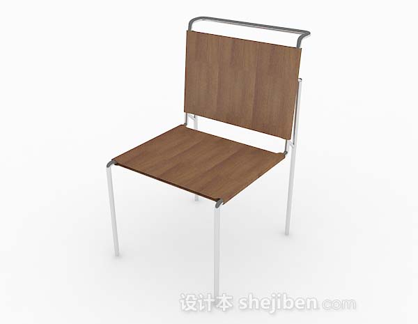 现代风格现代棕色休闲家居椅3d模型下载