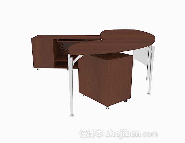 现代风格现代简约木质办公桌子3d模型下载