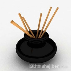 中式毛笔筒3d模型下载