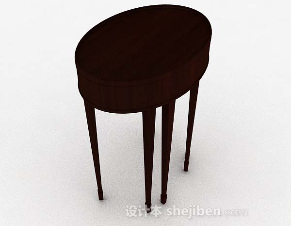 设计本椭圆形木质桌子3d模型下载