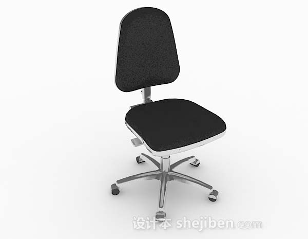 轮滑式黑色椅子3d模型下载