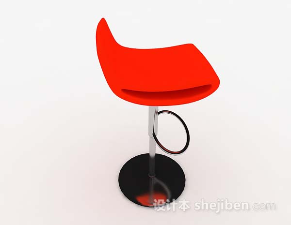 免费现代简约红色高脚椅子3d模型下载