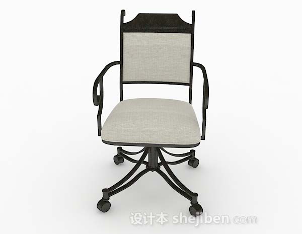 现代风格个性灰棕色简约休闲椅3d模型下载