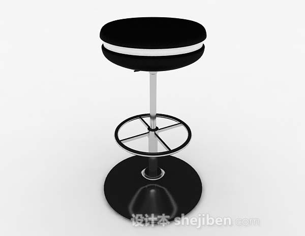 设计本圆形黑色休闲高凳子3d模型下载