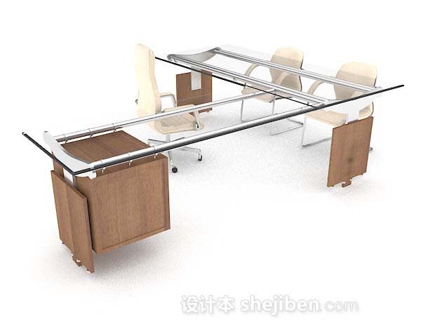 设计本办公桌椅3d模型下载