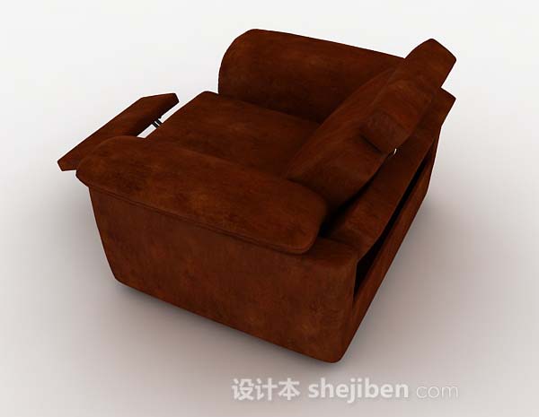 设计本现代深棕色单人沙发3d模型下载