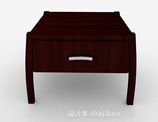 现代风格棕色木质床头柜3d模型下载