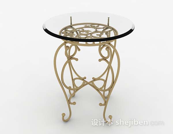 欧式风格欧式复古玻璃桌子3d模型下载