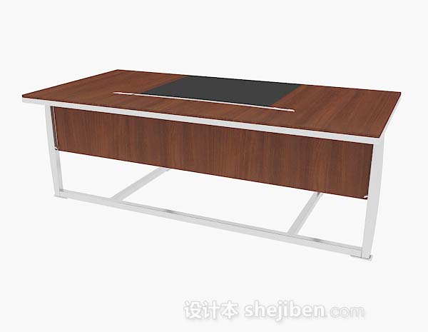 免费现代简约木质办公桌3d模型下载