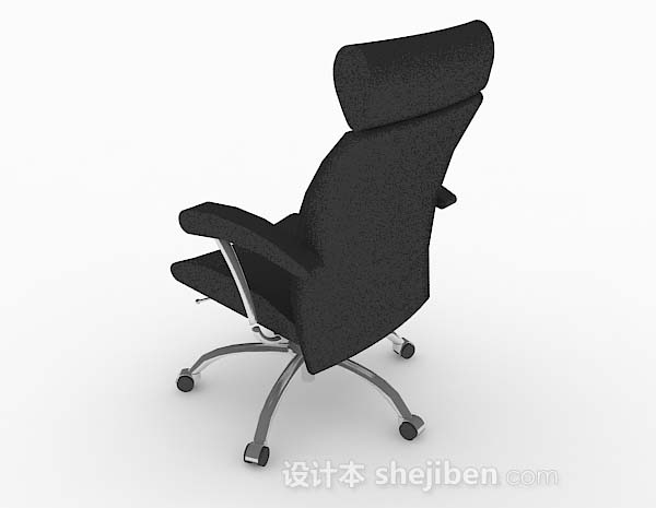 设计本办公简约黑色椅子3d模型下载
