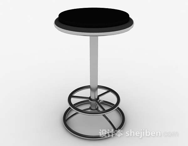 现代黑色圆形休闲椅子3d模型下载