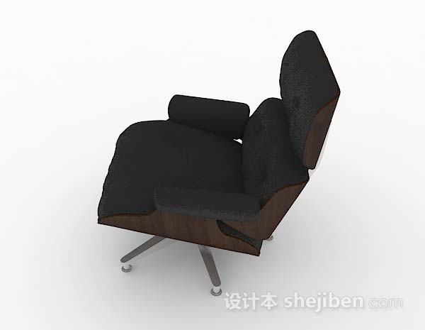 免费黑色休闲椅3d模型下载