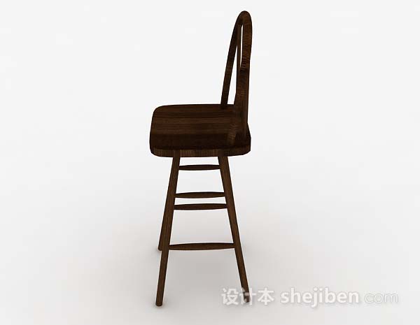 设计本木质简单吧台椅自3d模型下载