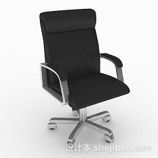简约黑色轮滑式办公椅3d模型下载