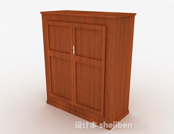 现代风格简约棕色衣柜3d模型下载